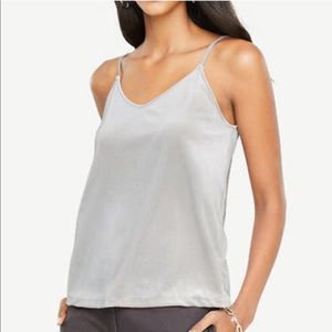 Ann Taylor Velvet swing cami silver gray Sexy Top medium